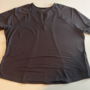 Athleta Women’s Black Sunchaser 1/2 Zip 3/4 Sleeve Black Tee Size 3x Tennis Golf